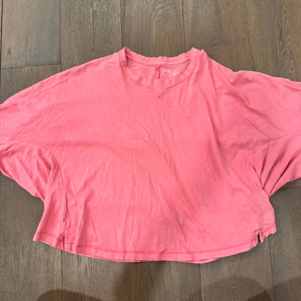 Aerie hot pink loose cropped lounge workout top | Size XS